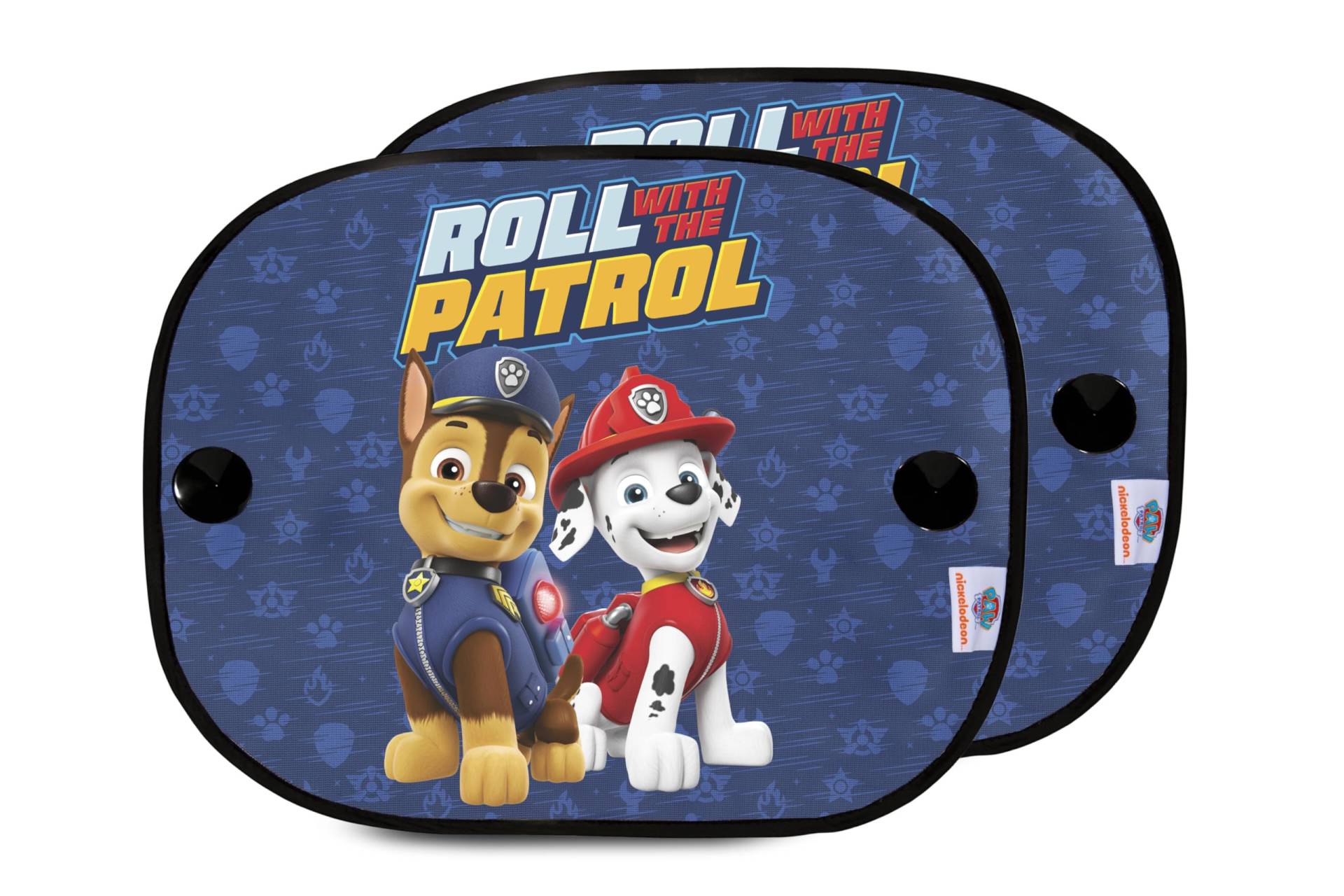 Paw Patrol Set mit 2 mikroperforierten Auto-Sonnenblenden mit den Figuren Chase und Marshall. Schützt vor Sonneneinstrahlung und Hitze. von PAW PATROL