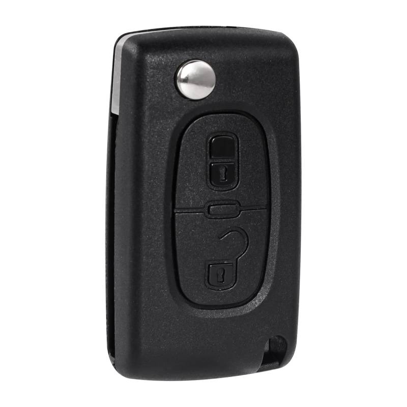 PAYFULLY 2 Tasten Autoschlüsselgehäuse kompatibel mit CE0536 Klappschlüssel für Peugeot 207 307 308 407 408 3008 5008 Citroen C2 C3 C4 C5 C6 C8 (2 Tasten, CE0536) von PAYFULLY
