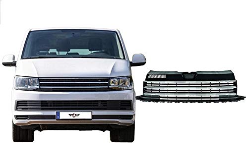 Frontgrill Kühlergrill passend für T6 Multivan Bus Grill schwarz chrom Streben ohne Emblem Sportgrill von PCD