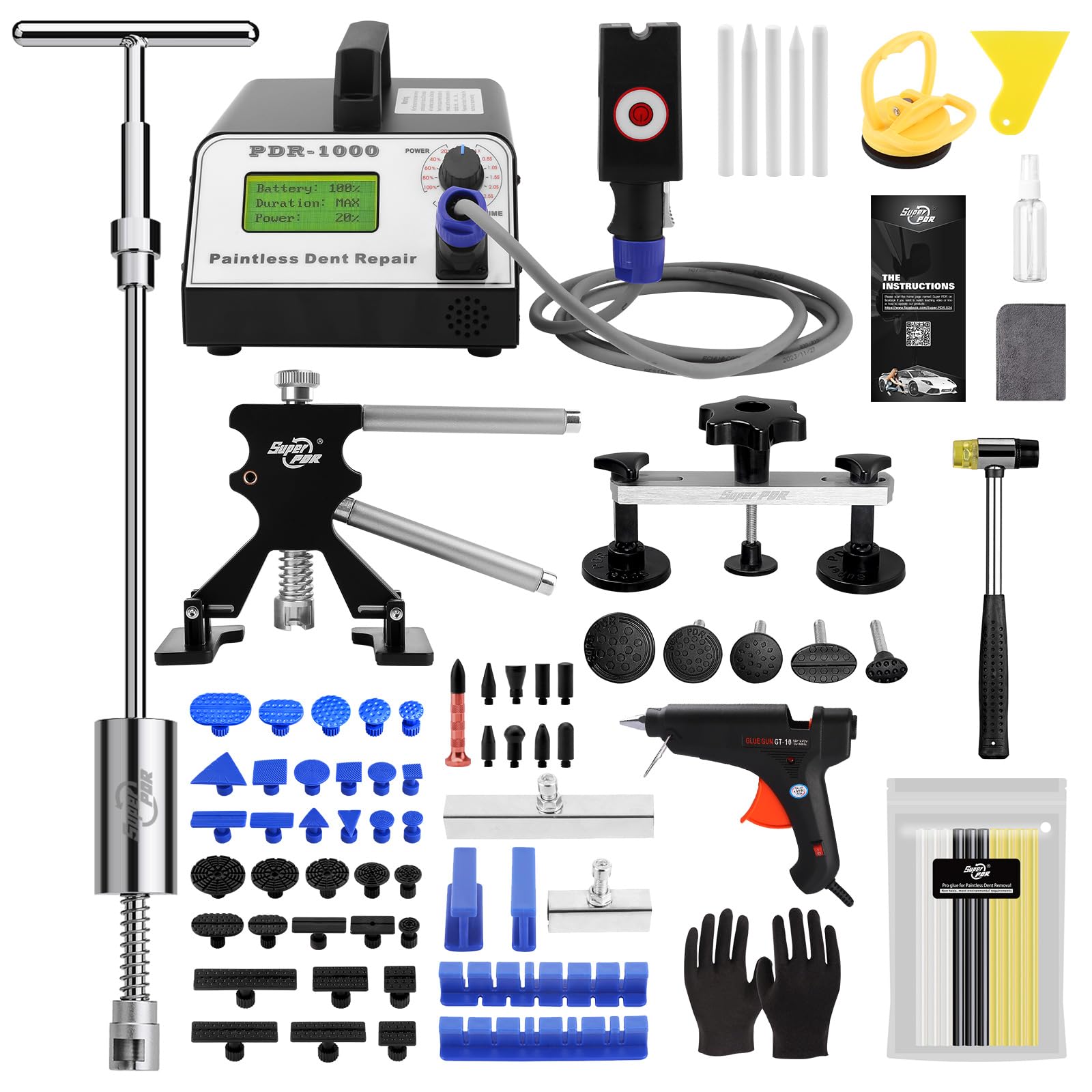 PDR TOOLS Dellen Reparaturset Dellen Reparatur Ausbeulwerkzeug,PDR Heizgerät, Lackfreie Reparatur, Dellen Induktionsheizung für Auto Dellen Autohagelschäden, Türbeulen PDR TOOLS Dellen Reparaturset Dellen Reparatur Ausbeulwerkzeug,PDR Heizgerät, Lackfreie Reparatur, Dellen Induktionsheizung für Auto Dellen Autohagelschäden, Türbeulen von PDR TOOLS