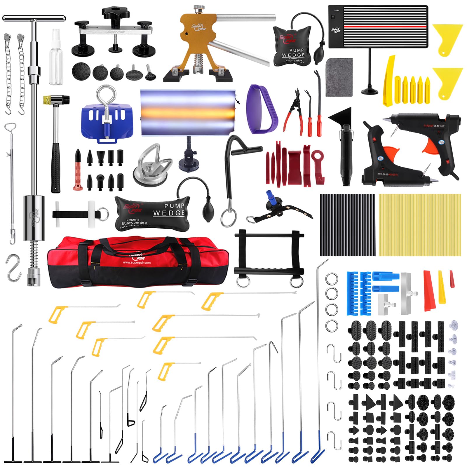 PDR Werkzeuge Set zur Reparatur von Fahrzeugdellen und Ausbeulwerkzeug für Karosserien - Entfernen Sie Dellen und Hagelschäden am Auto (150 Stück) von PDR TOOLS