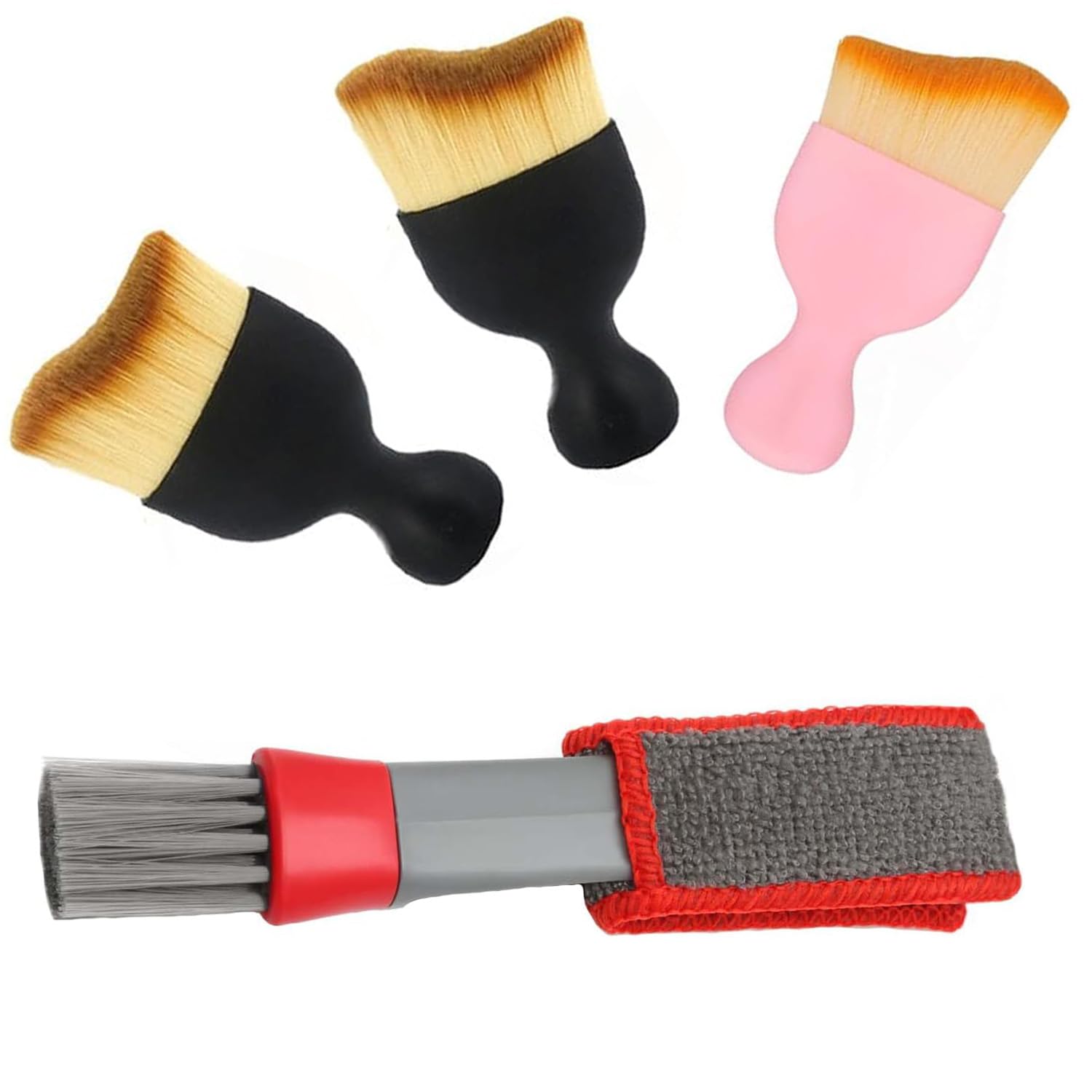 PDSQL 4 Stück Auto Reinigungsbürsten,Auto Detailingbürste,Armaturenbrett Air Outlet Gap Staub Entfernung Bürsten Car Interior weichen Borsten Detailing Brushes,Cleaning Brush for Interior/Exterior von PDSQL