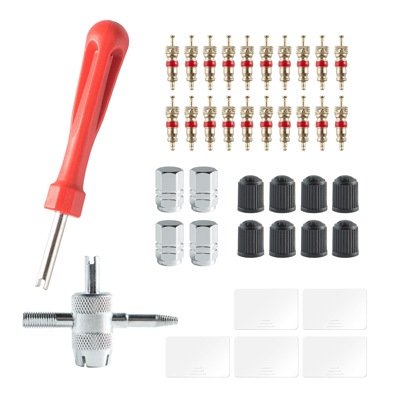 PEAPIN Reifenreparatur-Set mit Reifenkernen, Schraubenschlüsseln, Staubkappen für Autoreifen, Schrader-Ventilwerkzeug, Ventilkernentferner-Werkzeug für Auto Fahrrad PEAPIN Reifenreparatur-Set mit Reifenkernen, Schraubenschlüsseln, Staubkappen für Autoreifen, Schrader-Ventilwerkzeug, Ventilkernentferner-Werkzeug für Auto Fahrrad von PEAPIN