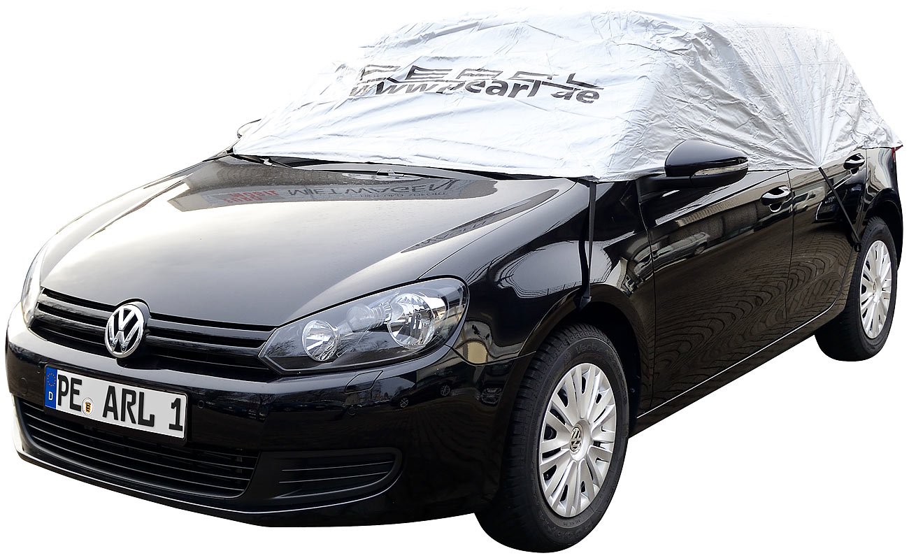 PEARL Autoabdeckung: Premium Auto-Halbgarage für Mittelklasse Kombi, 380 x 138 x 40 cm (Sonnenschutz Abdeckhaube Pkw, Autoschutz, Winterschutz Hauben) von PEARL