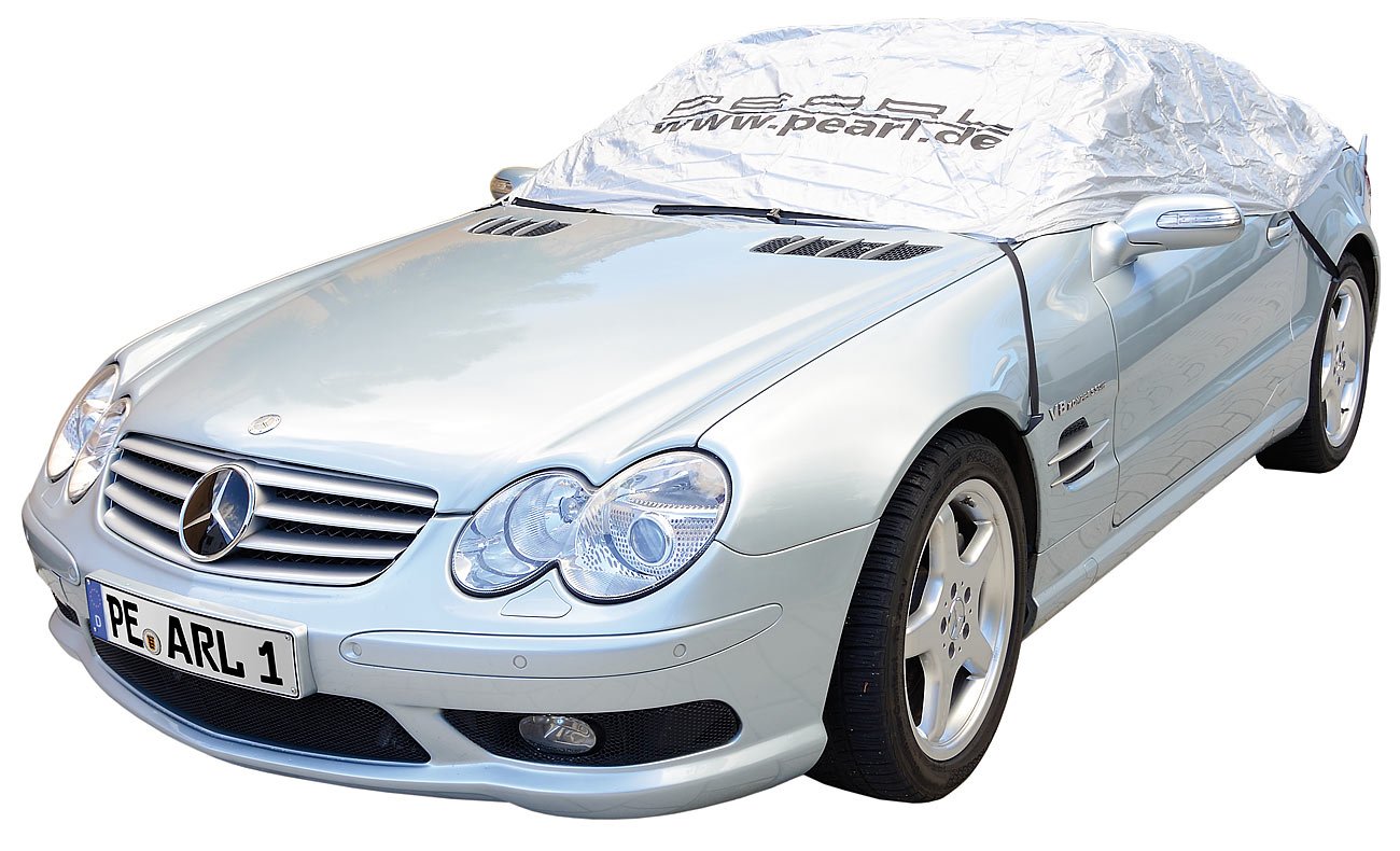 PEARL Halbgarage Cabrio Winter: Premium Auto-Halbgarage für Mittelklasse, 360 x 136 x 58 cm (Cabrio Abdeckung Winter, Halbgarage Cabrio wasserdicht, Kfz Scheibenabdeckung) von PEARL