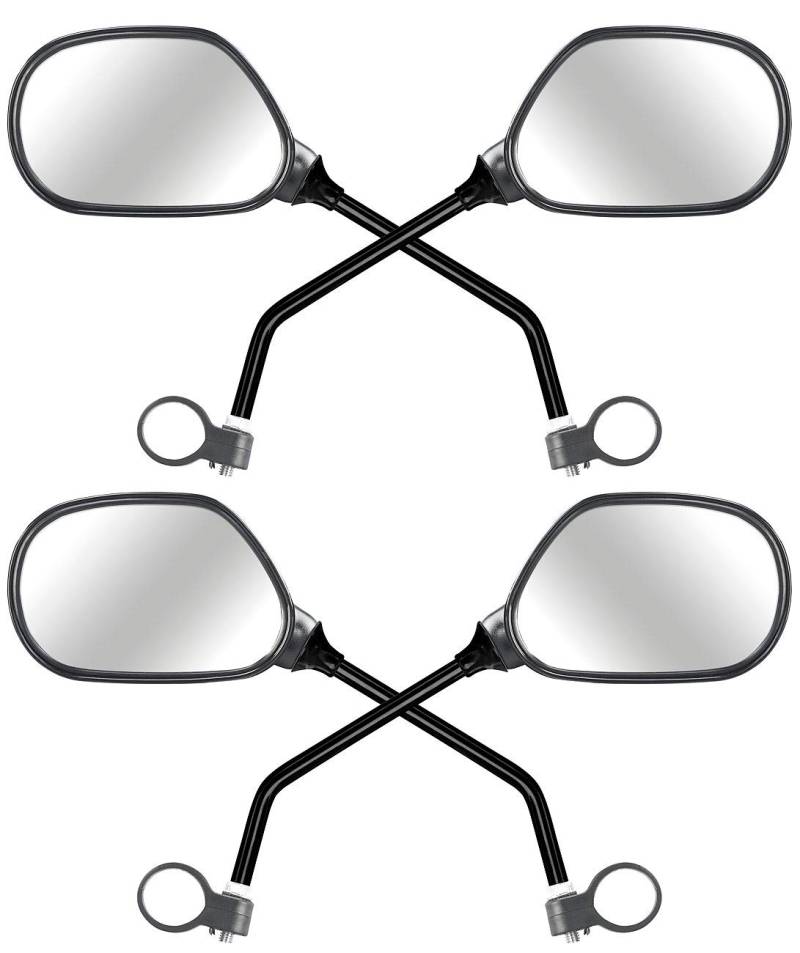 PEARL Fahrradrückspiegel: 4er-Set Fahrrad-Rückspiegel mit Lenkerhalterung, für rechts und links (Spiegel Fahrrad, Radspiegel, Halterung) von PEARL