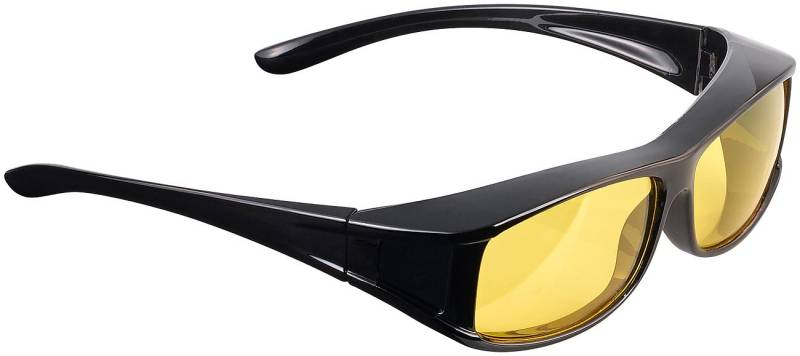 PEARL Kontrastbrille: Überzieh-Nachtsichtbrille Night Vision Pro für Brillenträger (Nachtbrille für Brillenträger, Überziehbrillen, Schutzbrille) von PEARL