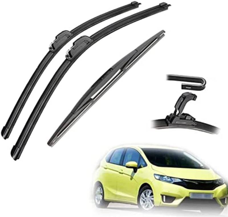 Scheibenwischer Teile Front Heckscheibe Wischerblätter Bürsten Cutter Zubehör für Honda für Jazz MK2 MK3 2009 2010 2011 2012 2013 2014 2015 2016 2017 2018 2019 2020 von PEBKYFA