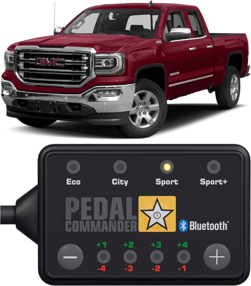 Pedal Commander - Gaspedaltuning für G.M.C. Sierra (2007-2018) (2,3 Gen) 1500, 2500, 3500, Base, SLE, SLT, Denali und alle anderen Modelle (4.3L 4.8L 5.3L 6.0L 6.2L 6.6L) Benzin und Diesel - PC65 von PEDAL COMMANDER