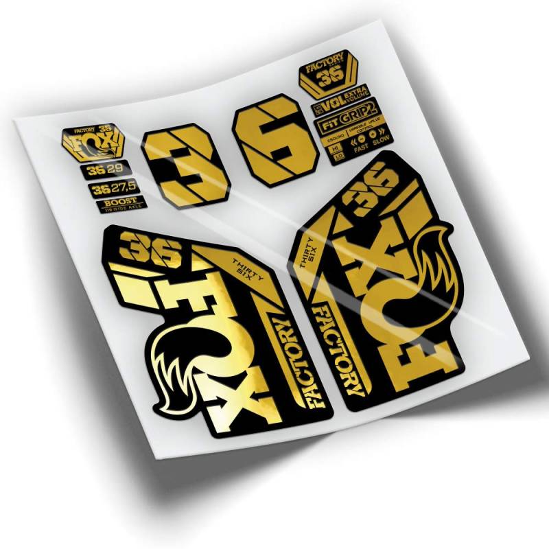 Fox 36 Factory 2021 Farben WP425 Chrom Gold von PEGATINEA