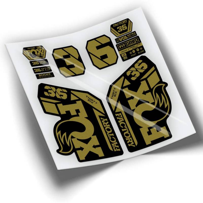 Fox 36 Factory 2021 Farben WP425 Gold von PEGATINEA
