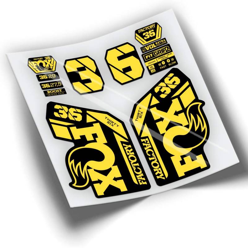 Fox 36 Factory 2021 Farben WP425 gelb 025 von PEGATINEA