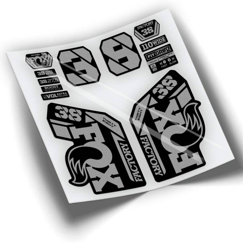 Fox 38 Factory 2021 Farben WP433 Silber von PEGATINEA