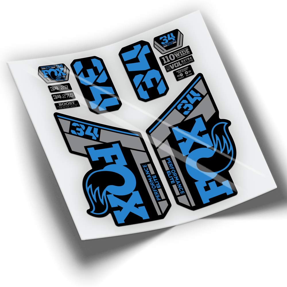 Gabelaufkleber Fox 34 Performance Elite 2021 Bicolor WP418 Blau 517 von PEGATINEA