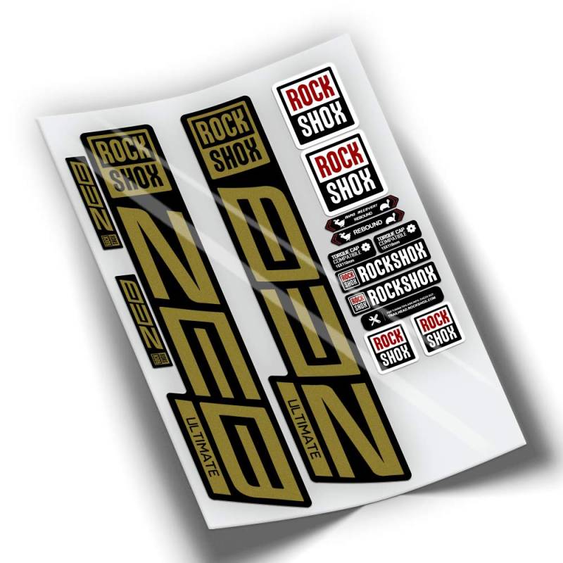 ROCKSHOX Zeb Ultimate 2021 Farben WP446 Gabelaufkleber, goldfarben von PEGATINEA