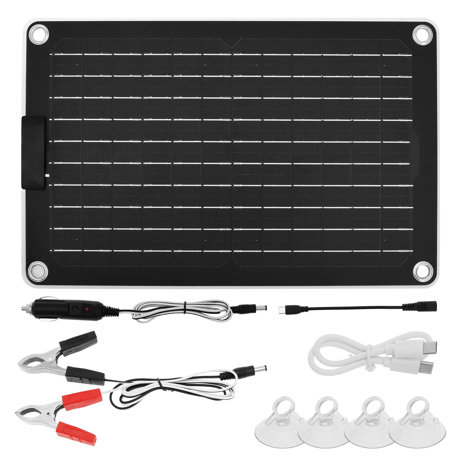 Solarpanel 12V 10W Monokristalline Solarmodule IP67 Wasserdicht Solarpanel Solarzelle Tragbare Solar-Autobatterie-Ladegerät für Auto Boot Anhänger Wohnmobil Rasenmäher (Ohne Spannungsregler) von PEIZHIYC