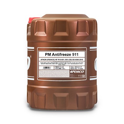 Pemco 20 L Antifreeze 911 (-40) Kühlerfrostschutzkonzentrat [Hersteller-Nr. PM0911C-20] von PEMCO