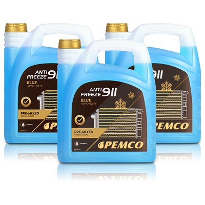 Pemco 3x 5 L Antifreeze 911 (-40) Kühlerfrostschutz von PEMCO