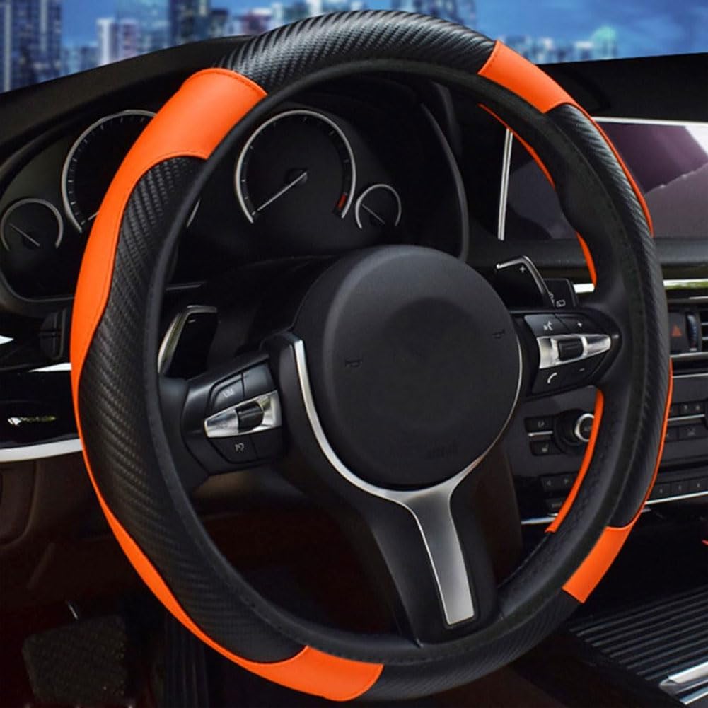 PU Leder Lenkradbezug für Audi Q4 Sportback e-tron 2021-2023, Lenkradabdeckung Atmungsaktiv Anti-Rutsch Lenkrad Abdeckung Lenkradhülle Autostyling Zubehör,F/Orange PU Leder Lenkradbezug für Audi Q4 Sportback e-tron 2021-2023, Lenkradabdeckung Atmungsaktiv Anti-Rutsch Lenkrad Abdeckung Lenkradhülle Autostyling Zubehör,F/Orange von PENGFNB