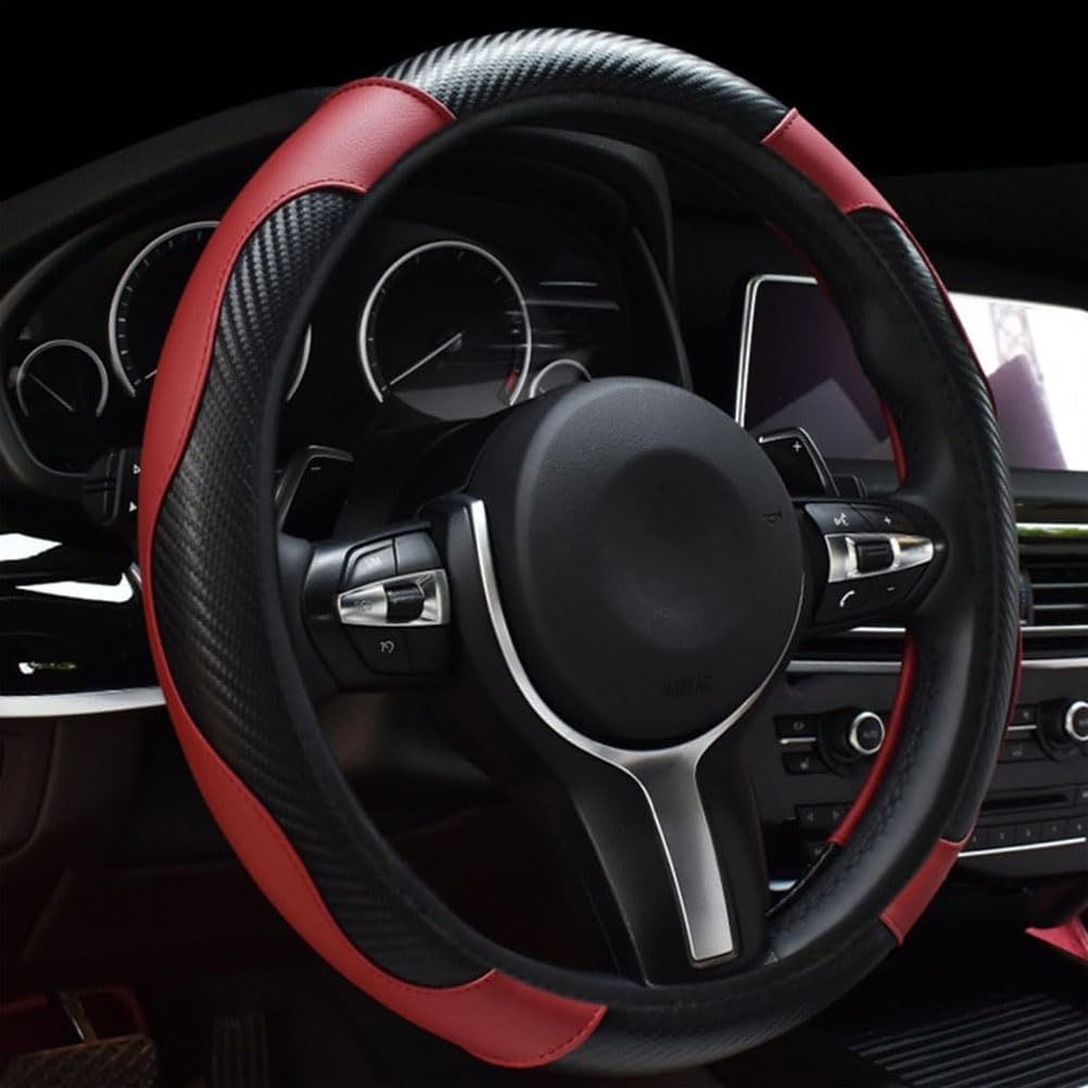 PU Leder Lenkradbezug für BMW Mini Hatch F66 F65 2024 2025, Lenkradabdeckung Atmungsaktiv Anti-Rutsch Lenkrad Abdeckung Lenkradhülle Autostyling Zubehör,A/Red PU Leder Lenkradbezug für BMW Mini Hatch F66 F65 2024 2025, Lenkradabdeckung Atmungsaktiv Anti-Rutsch Lenkrad Abdeckung Lenkradhülle Autostyling Zubehör,A/Red von PENGFNB