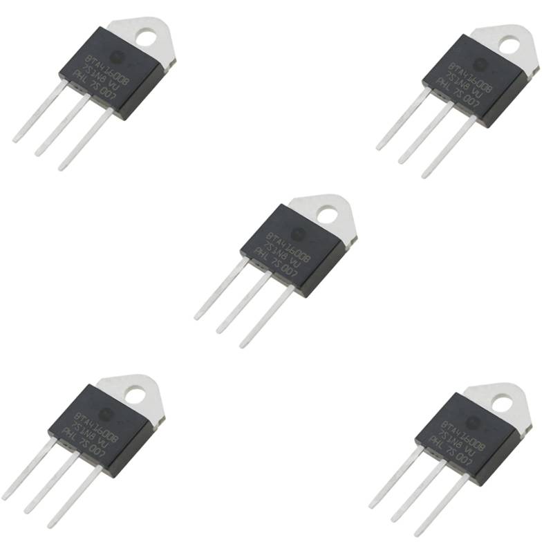 PENGLIN 5 Stück BTA41-600B Hochleistungs-Thyristor, BTA41-600B TRIAC Bidirektionaler Transistor, Gate-Trigger 1,3V 100mA,Durchgangsbohrung,3-Pin von PENGLIN