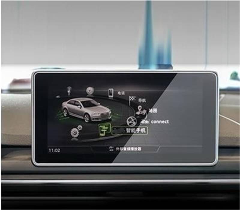 PENGNAQP Kompatibel mit A4 B9 S4 A5 S5 Q5 2016-2019 gehärtetem Glas Auto GPS Radio Navigation Armaturenbrett Displayschutzfolie LCD(185x110mm) von PENGNAQP
