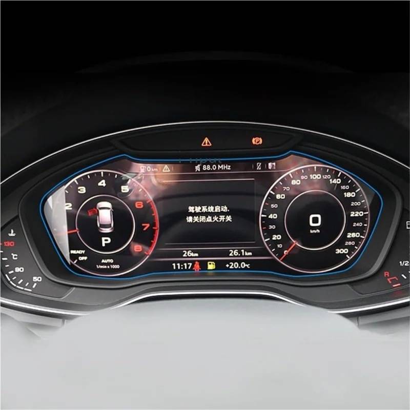 PENGNAQP Kompatibel mit A4 B9 S4 A5 S5 Q5 2016-2019 gehärtetem Glas Auto GPS Radio Navigation Armaturenbrett Displayschutzfolie LCD(Dashboard) von PENGNAQP