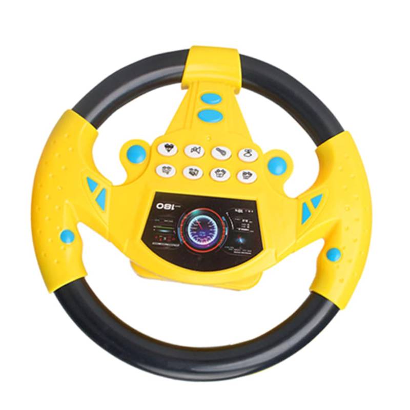 PENIKOKO Lenkradsimulator Spielzeuglenkrad Passagier Lenkung klein Fahrsimulatorspielzeug für Lenkrad für Kindersimulation Fahrspielzeug Musiklenkrad Plastik Gelb von PENIKOKO