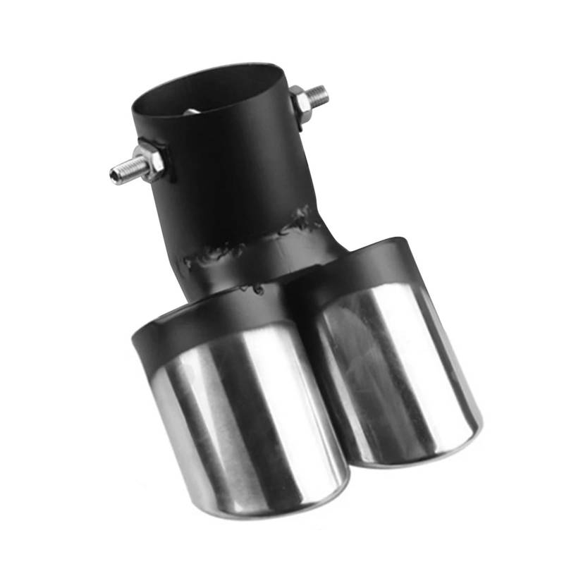 Auspuffendrohr Auto Auspuff Schalldämpferspitze Edelstahl Auspuffendrohrspitze Doppelauslass Hinteres Auspuffrohr Auto Modifikationsteile Auspuff Endrohr von PEPKWELYCB