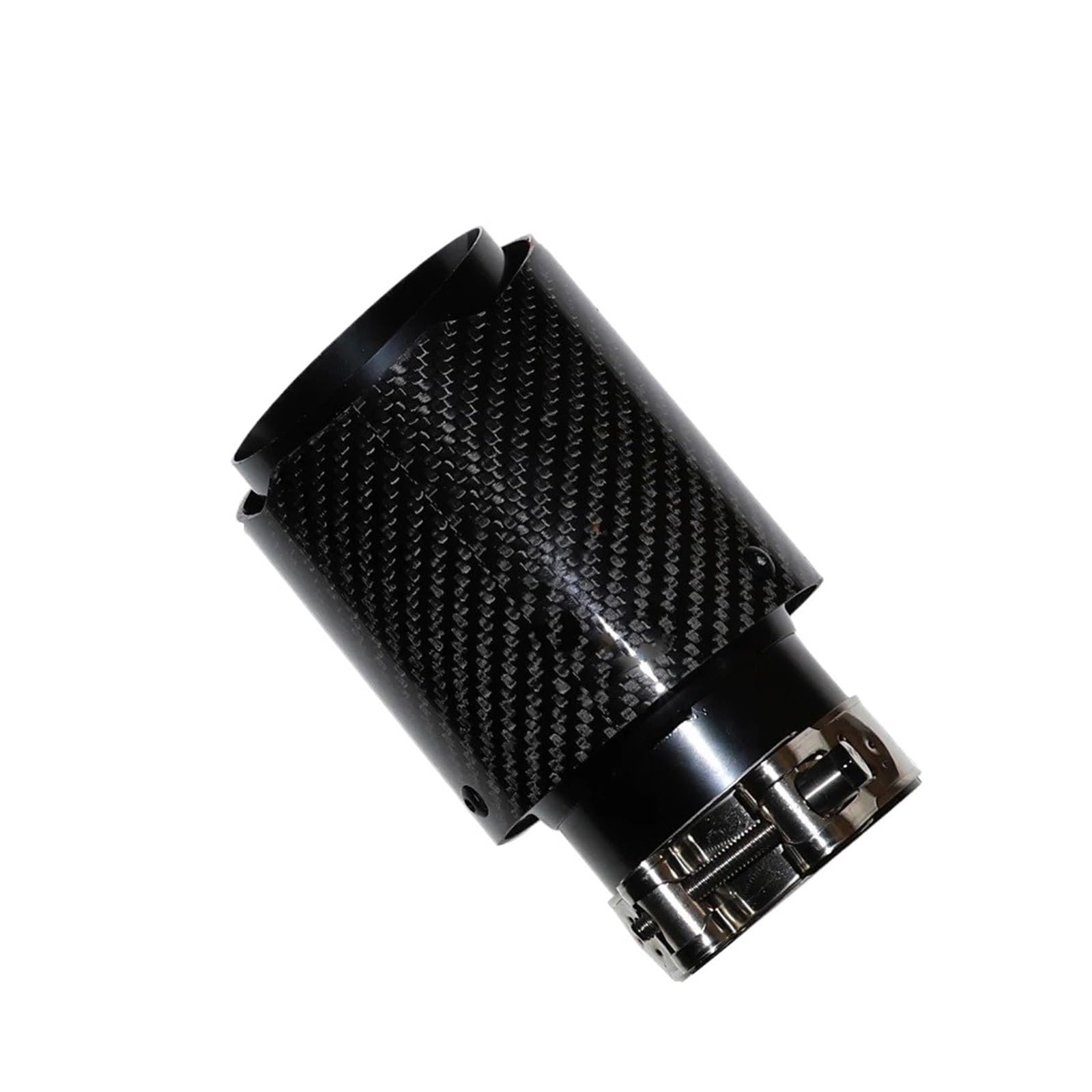 Auspuffendrohr Auto Gloss Carbon Fiber Schalldämpfer Spitze Auspuff System Rohr Schalldämpfer Düse Universal Gerade Edelstahl Schwarz Auto Teile Auspuff Endrohr(77mm-101mm) von PEPKWELYCB