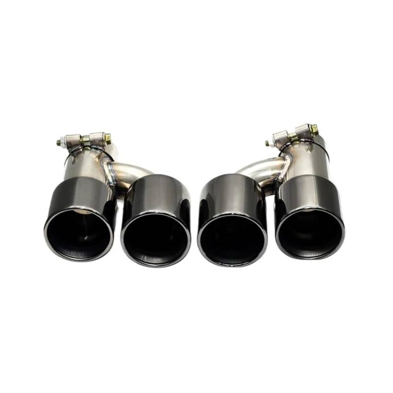 Auspuffendrohr Für 640i 535i 2013 Auto-Auspuffblende Doppel-Auspuffrohr Edelstahl-Auto-Auspuffblende H-Form Stoßstangen-Auspuffblende Auspuff Endrohr(Black) von PEPKWELYCB