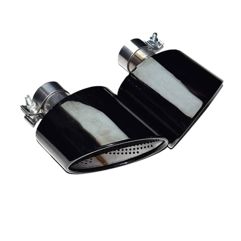 Auspuffendrohr Für A4 Für A5 Für A6 Für A7 RS4 RS5 RS6 RS7 Auto-Auspuffrohr-Upgrade Edelstahl Oval Schwarz Schalldämpferspitze Endrohr Auspuffkopf Auspuff Endrohr(Black 1 Pair) von PEPKWELYCB