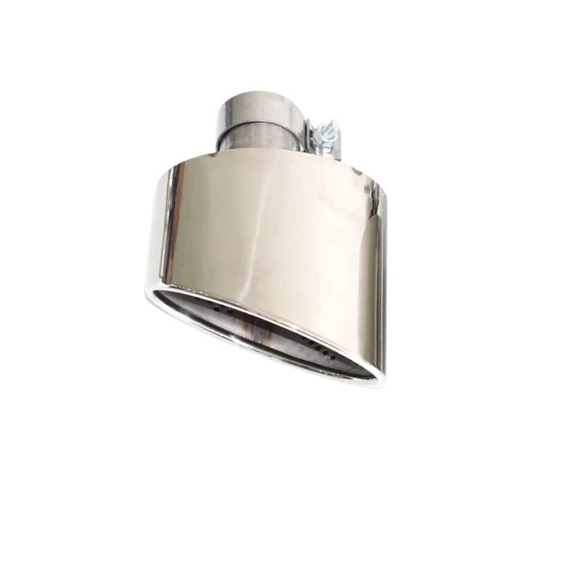 Auspuffendrohr Für A4 Für A5 Für A6 Für A7 RS4 RS5 RS6 RS7 Auto-Auspuffrohr-Upgrade Edelstahl Oval Schwarz Schalldämpferspitze Endrohr Auspuffkopf Auspuff Endrohr(Silver 1 pcs) von PEPKWELYCB