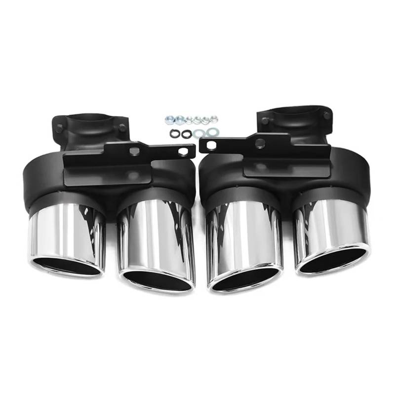 Auspuffendrohr Für A6 C8 Up S6 Look Quad 2019 2020 2021 Autozubehör Auspuffblende Schalldämpfer Spitze Auspuffrohr Endrohr Düse Tuning Auspuff Endrohr(Silver) von PEPKWELYCB