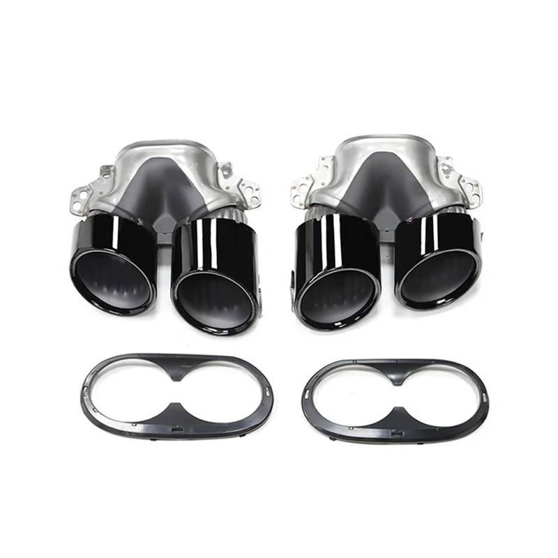 Auspuffendrohr Für Benz A-Klasse W177 A35 A200 A180 Upgrade A45 Quad Auto Auspuffblende Heckstoßstange Schwarz Schalldämpfer Header Auspuffanlage Auspuff Endrohr(Black B) von PEPKWELYCB