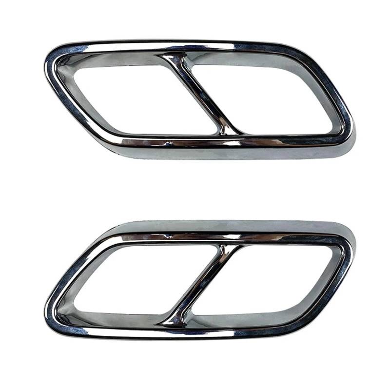 Auspuffendrohr Für Benz Für AMG W206 C200 C260 C300 2022+ Heckauspuff Endrohrabdeckung Verkleidung Auspuffrohrabdeckung ABS Zubehör Auspuff Endrohr(Silver) von PEPKWELYCB