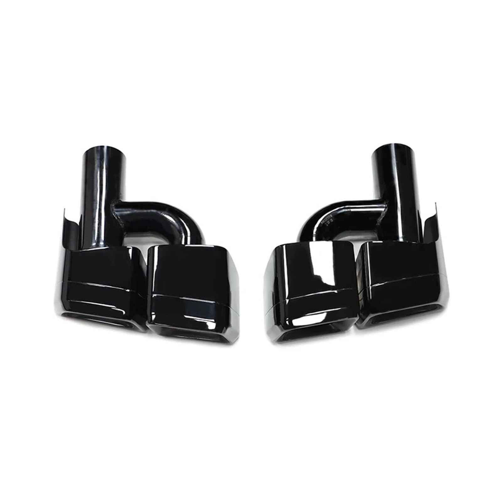 Auspuffendrohr Für Benz W212 E63 Für CLS W204 2 Teile/los Quad Auto Endrohr Auspuffanlage Düse 304 Edelstahl Schalldämpfer Spitze Auspuff Endrohr(H Black) von PEPKWELYCB
