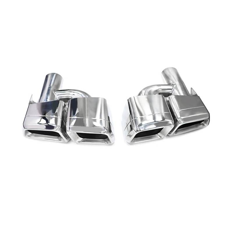 Auspuffendrohr Für Benz W212 E63 Für CLS W204 2 Teile/los Quad Auto Endrohr Auspuffanlage Düse 304 Edelstahl Schalldämpfer Spitze Auspuff Endrohr(H Silver) von PEPKWELYCB