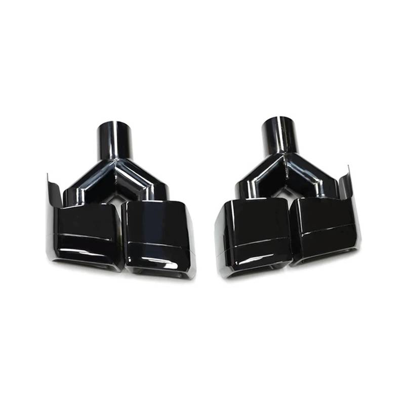 Auspuffendrohr Für Benz W212 E63 Für CLS W204 2 Teile/los Quad Auto Endrohr Auspuffanlage Düse 304 Edelstahl Schalldämpfer Spitze Auspuff Endrohr(Y Black) von PEPKWELYCB