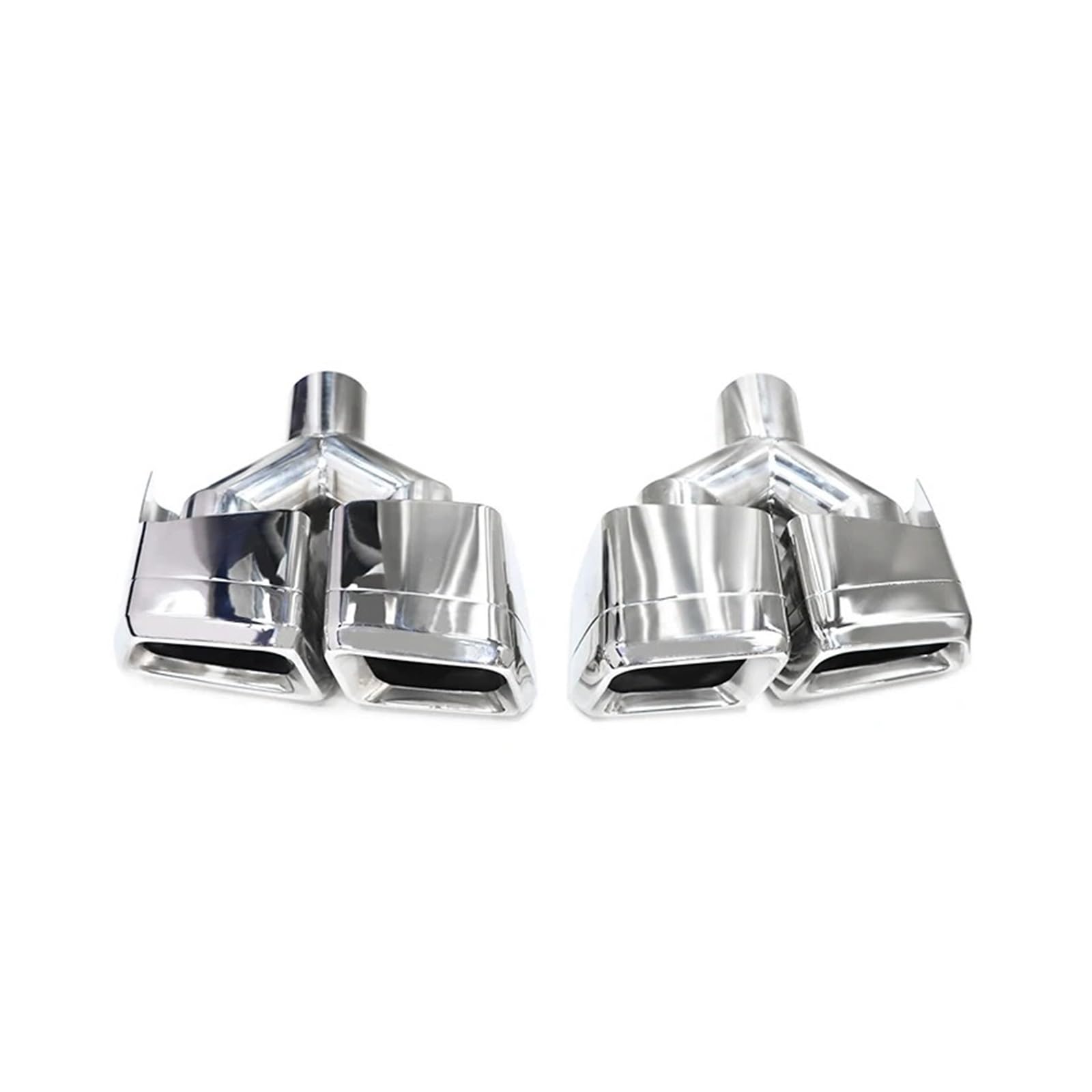 Auspuffendrohr Für Benz W212 E63 Für CLS W204 2 Teile/los Quad Auto Endrohr Auspuffanlage Düse 304 Edelstahl Schalldämpfer Spitze Auspuff Endrohr(Y Silver) von PEPKWELYCB