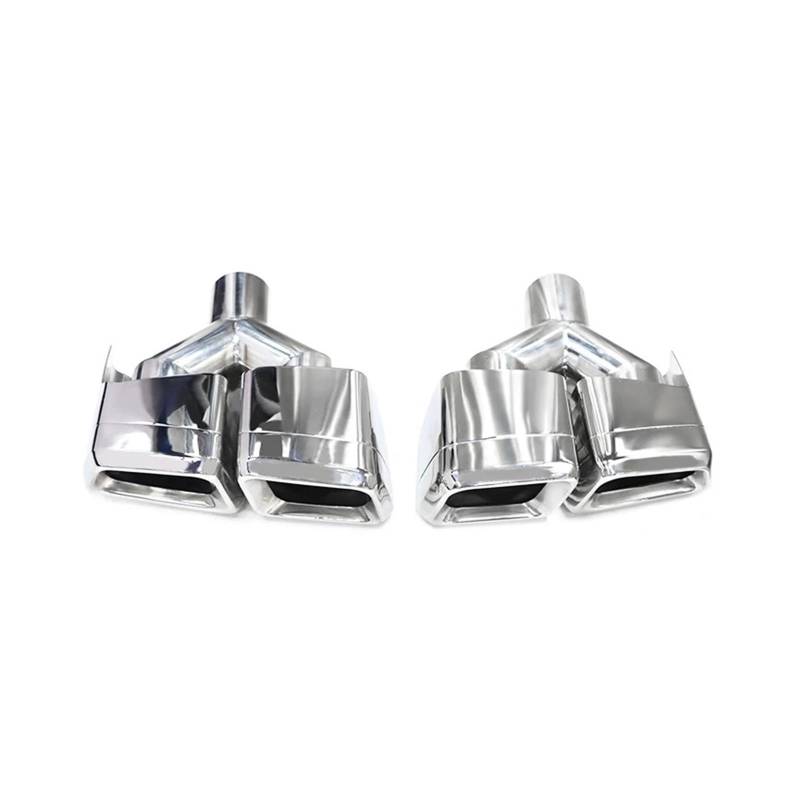 Auspuffendrohr Für Benz W212 E63 Für CLS W204 2 Teile/los Quad Auto Endrohr Auspuffanlage Düse 304 Edelstahl Schalldämpfer Spitze Auspuff Endrohr(Y Silver) von PEPKWELYCB