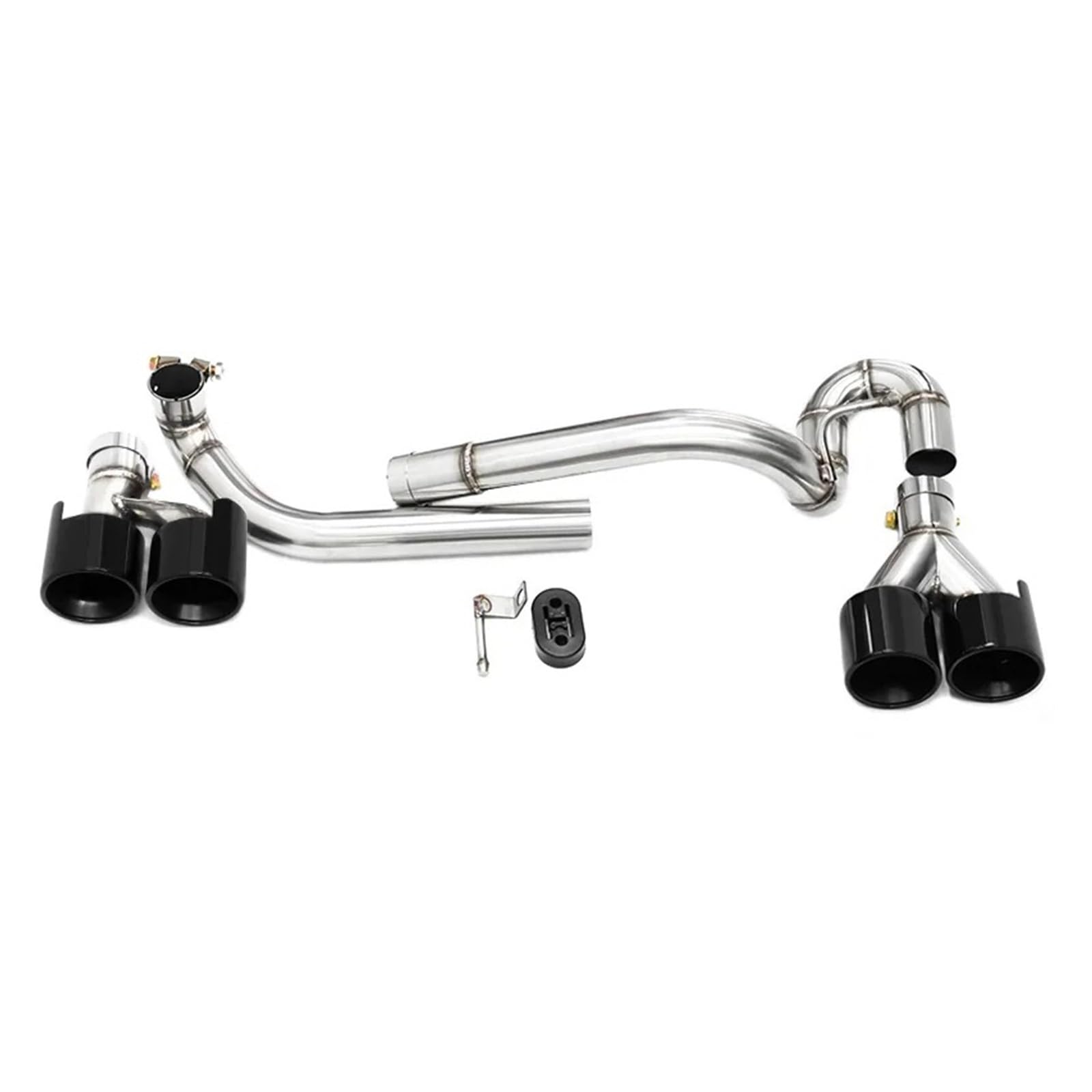 Auspuffendrohr Für E60 523i 520i 2006-2011 Bis Zu Für M5 Dual Auspuffblende Optik Quad Edelstahl Auto Auspuffblende Schalldämpfer Spitze Endrohr Düse Auspuff Endrohr(Black) von PEPKWELYCB