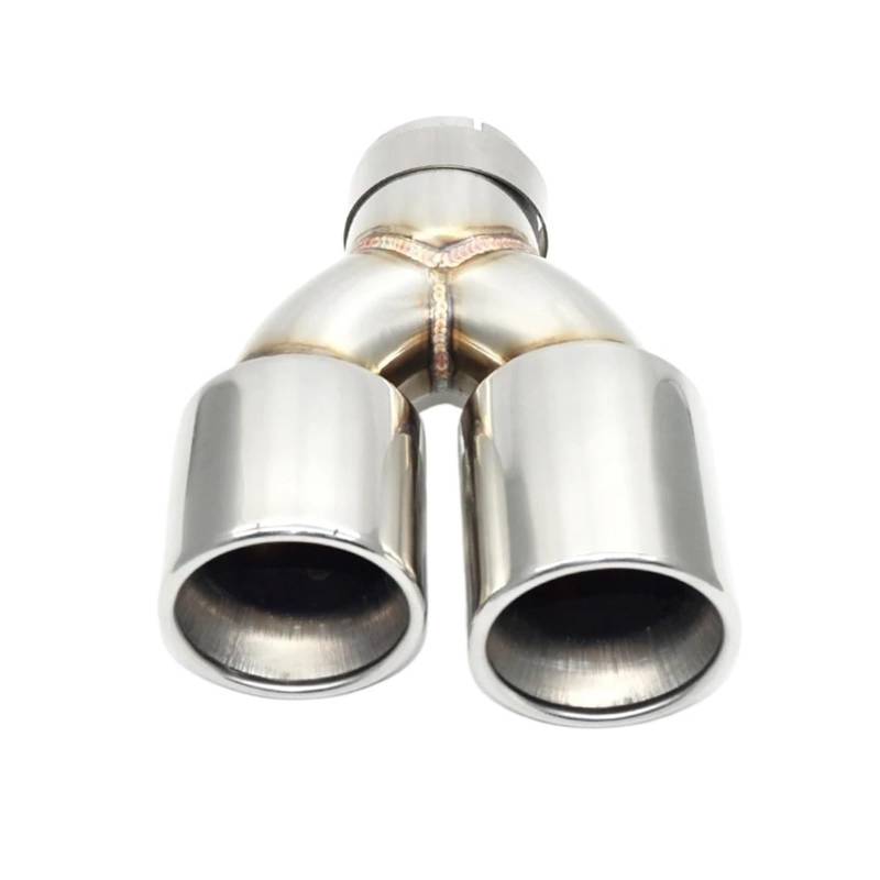 Auspuffendrohr Für E90 1 STÜCKE Dual Out Auspuffblende Edelstahl Schalldämpfer Auspuffrohr Endrohr Auto Auspuff 60mm Einlassdüse Auspuff Endrohr(Silver 1 pcs) von PEPKWELYCB