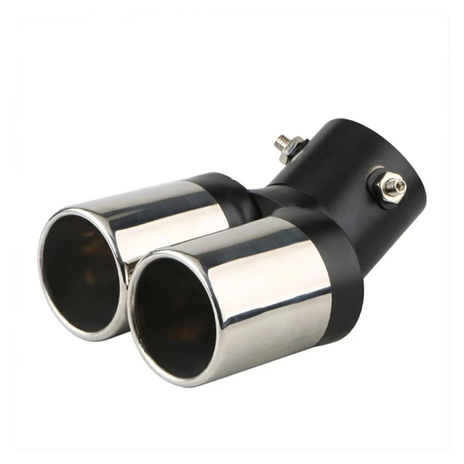 Auspuffendrohr Universal Auto Auspuffblende Rund Edelstahl Auto Auspuffblende Chrom Rund Auspuffrohr Endschalldämpfer Auspuff Endrohr(Curved Flat) von PEPKWELYCB