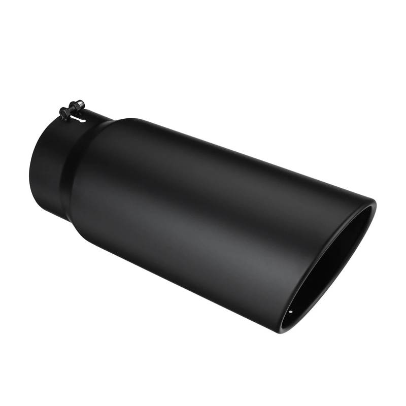 Auspuffendrohr Universal Auto Gerade Auspuff Endrohr Auspuff Spitze 15 Zoll Länge 5 Zoll Einlass 6 Zoll Auslass Endrohr Anti-korrosion Auspuff Endrohr(Black) von PEPKWELYCB