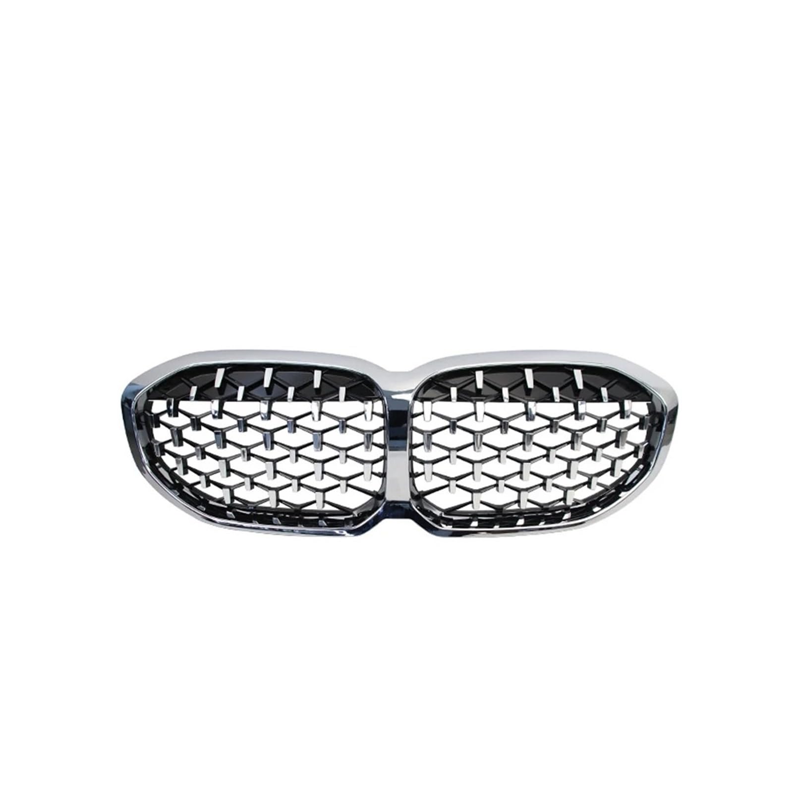 Nieren Schwarz Für 1er F40 2020-IN Ersatzteil 2-teiliger ABS-Front-Diamant-Nierengrill Renngrill Meteor Style Grill Glanz Schwarz(Silver) von PEPKWELYCB