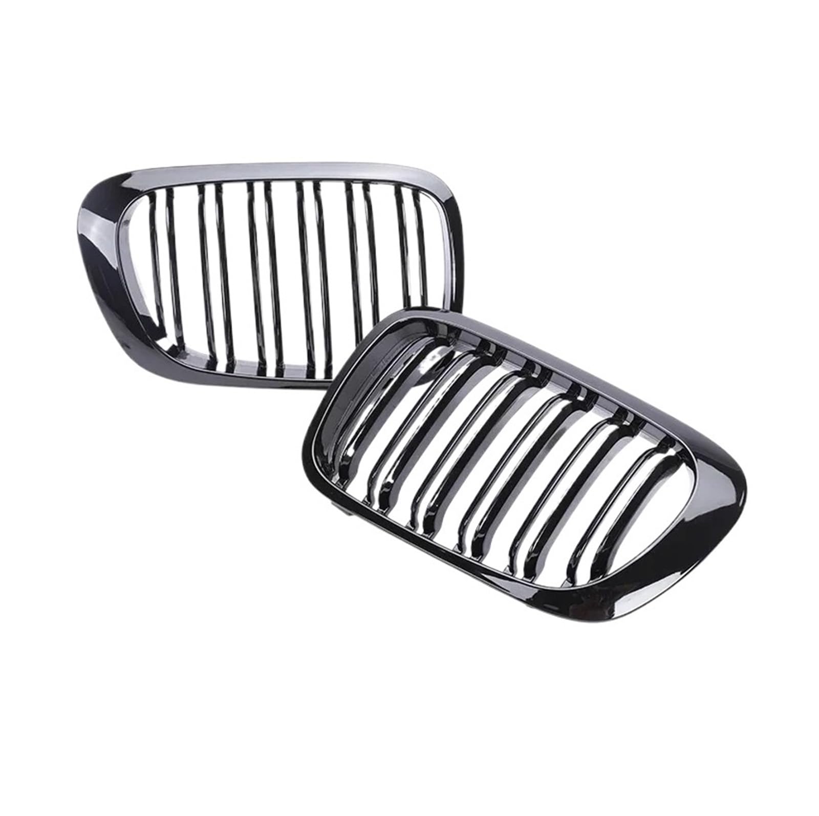 Nieren Schwarz Für 3er E46 318i 320i 325i 330i 2/4 Türen 1998 1999 2000 2001 Grill Auto Front Nierengrill Glanz Schwarz Racing Grille Zubehör Grill Glanz Schwarz(2 Dual Gloss Black) von PEPKWELYCB
