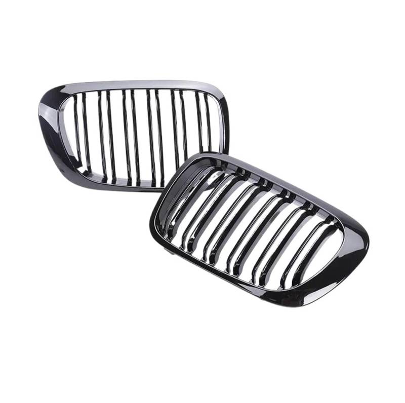 Nieren Schwarz Für 3er E46 318i 320i 325i 330i 2/4 Türen 1998 1999 2000 2001 Grill Auto Front Nierengrill Glanz Schwarz Racing Grille Zubehör Grill Glanz Schwarz(2 Dual Gloss Black) von PEPKWELYCB