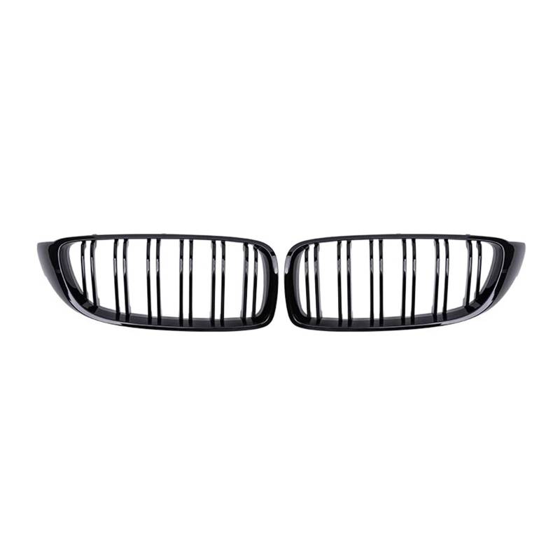 Nieren Schwarz Für 4er F32 F33 F36 Für M3 F80 Für M4 F82 2012-2018 Doppellamellen-Gitter In Glänzendem Schwarz Zubehör Auto-Frontstoßstangengrill Renngrill Grill Glanz Schwarz(Gloss Black) von PEPKWELYCB