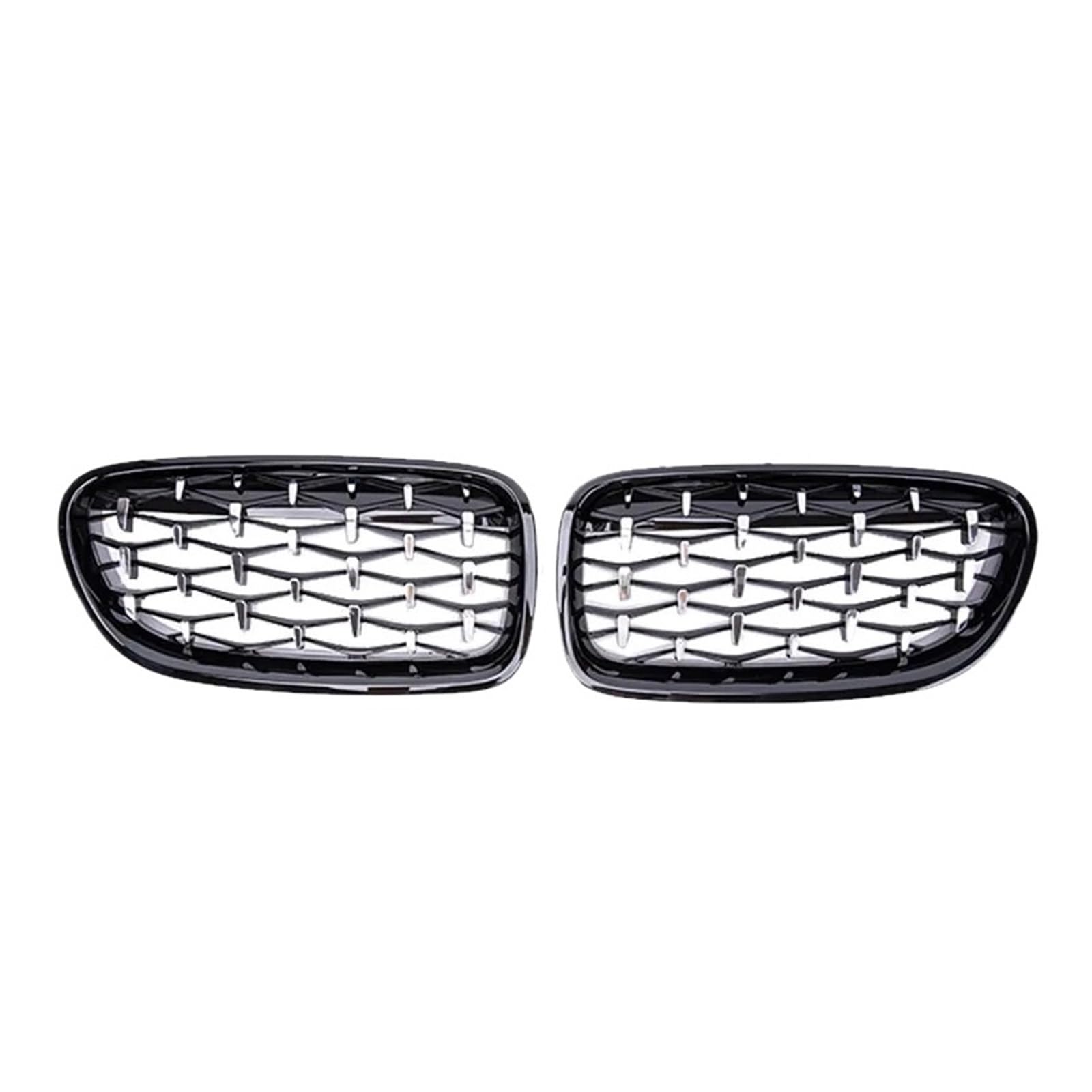 Nieren Schwarz Für 5 Series F10 F11 F18 520i 523i 528i 520d 530d 2010-2016 Auto Vorderen Stoßfänger Sport Racing Grill Gitter Diamant Niere Kühlergrill Grill Glanz Schwarz(Black and Sliver) von PEPKWELYCB